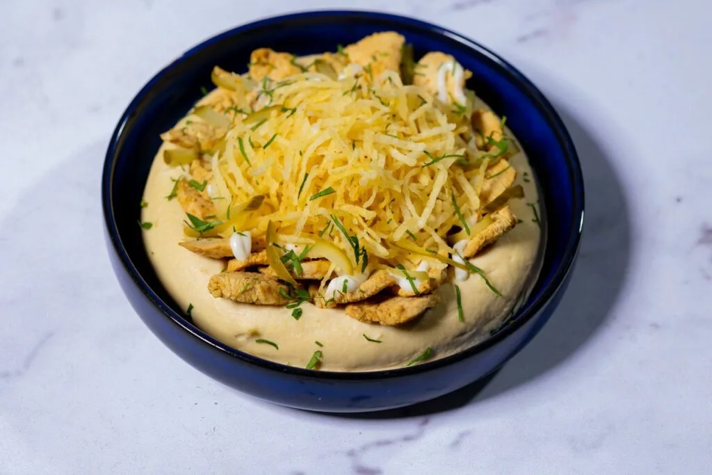 Hommos chicken shawarma
